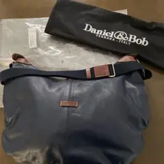 【'12LEON掲載】Daniel&Bob ショルダーバッグ　シボ革　青×茶のサムネイル