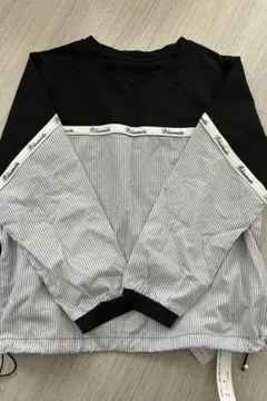 ストライプ柄 切り替えトップス M-L
