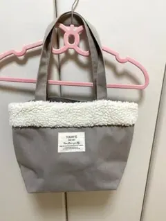 トートバッグ グレー キャンバス ファー