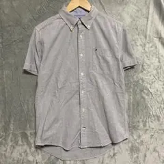 【L879】 TOMMY HILFIGEオックスフォード半袖シャツ M グレーのサムネイル