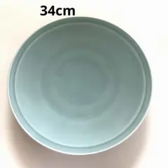 【訳あり★2点目値引】青磁　大皿　有田焼？　伊万里焼？　陶器　高台　フグ皿のサムネイル