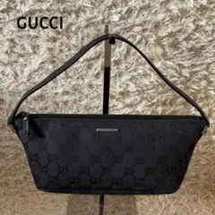 ☆極美品☆GUCCI グッチ　アクセサリーポーチ　ハンドバック　GG ブラック
