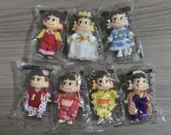 不二家 アイドルぺこちゃん マスコット 7体セット 未開封