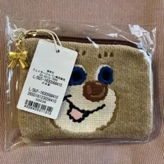 OVERARY BY FEILERドアップテディ　L字ポーチ　リボンチャーム