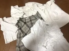 ホワイトチェックブラウスシャツ90サイズまとめ売り