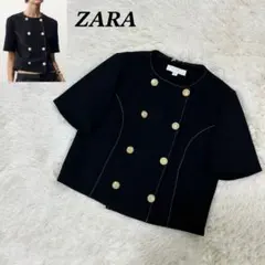 ZARA ショートスリーブ ブレザー コントラストステッチ