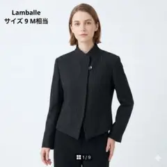 Lamballe ランバール [9] ストライプ ショート丈 黒 ジャケットのサムネイル