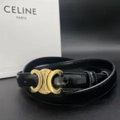 H*o様 CELINE セリーヌ トリオンフ ベルト ブラック ゴールド金具 8