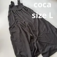 coca ブラック　オールインワン　Lサイズ　シャーリング　涼しい