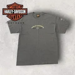 【ハーレーダビッドソン】刺繍ロゴ　Tシャツ　XL ダークブルー　aのサムネイル