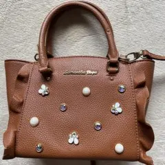 Samantha Vega ブラウンハンドバッグ　フリル