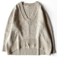 チノ CINOH イタリア糸 メリノウール Ｖネック ニット オーバーサイズ