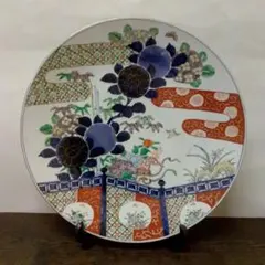 骨董品 古伊万里の大明万暦年制写し 古伊万里 大皿 骨董品 ○名品 ≪ 鹿 月 花 ≫ 大明成化年製 染付 直径