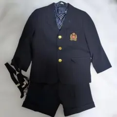 美品　ミキハウス　紺ブレザー　セットアップ　金ボタン　ネクタイ