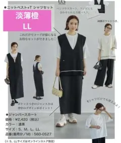 しまむら mysa closet 田中里奈 ニットベスト Tシャツ 2点セット