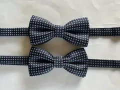 ネイビー白ドット　蝶ネクタイ　2個セット