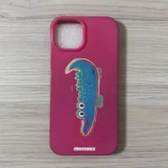 iPhone15ケース ピンク ワニ柄