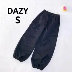 デイジー パラシュートパンツ カーゴ ジョガー 裾ゴム ブラック カジュアル S
