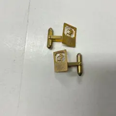 希少 クリスチャン ディオール Dior カフス ゴールド ロゴ 透 スクエア