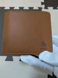 moz 二つ折りコンパクト財布 牛革 brown 男女兼用 箱無し
