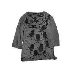grunge scull short sleeve shirt y2k grayのサムネイル