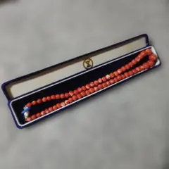 銀座そごうで購入 天然赤珊瑚 純銀金具付ネックレス 40cm 斑入 
