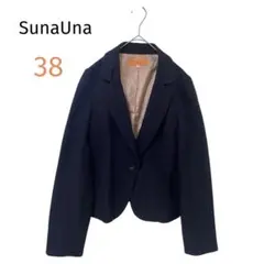 SunaUna スーナウーナ　テーラードジャケット ネイビー　秋冬　38