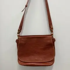 IL BISONTE ブラウンレザーショルダーバッグ