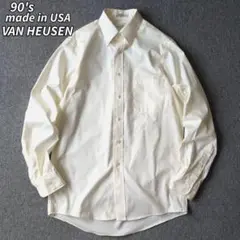 USA製 90s VANHEUSEN 長袖 シャツ ボタンダウン 古着 オールド