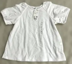 ユニクロ キッズ パフスリーブ Tシャツ ホワイト 130のサムネイル
