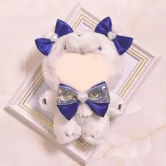 ぬいぐるみ ぬい服 リボン セット ネイビー×ホワイトエレガント