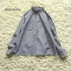 クーママン様　BRAHMIN 長袖シャツ ストライプ ブルー 38 Mのサムネイル