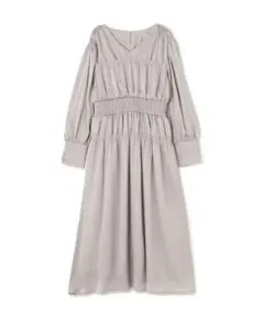 ナチュラルビューティーベーシック 楊柳シャーリングワンピース グレー M