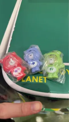 CareBears ケアベア フォトフレームマスコット 赤・緑・青紫