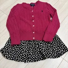 Polo Ralph Lauren 4T ピンク カーディガンスカートセット