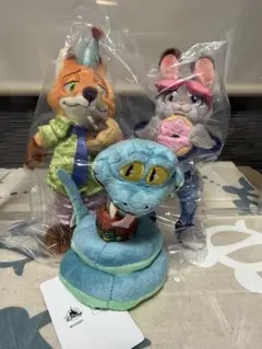 ズートピア2　10周年記念キーホルダーぬいぐるみニック、ジュディ、ゲーリー