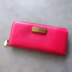 マークバイマークジェイコブス ツートーンレザーラウンドジップウォレット長財布