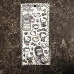 【正規品】ハローキティ 平成はっぴーフォン　ステッカー　黒