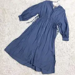ehka sopo✨美品　バックリボン　ワンピース　背中開き　ブルー　（F）