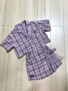 子供服 女の子 セットアップ ANAP 紫 パープル 120 130
