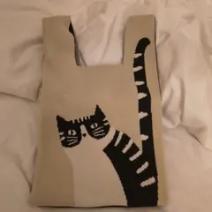 猫柄 ニットバッグ トートバッグ