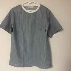 Mr.Lumberjack ストライプ 半袖Tシャツ ポケット付 M 刺繍シャツ