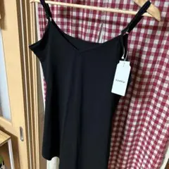 (新品) 調節可能 キャミソール レイヤード 重ね着 ブラック Ｌ