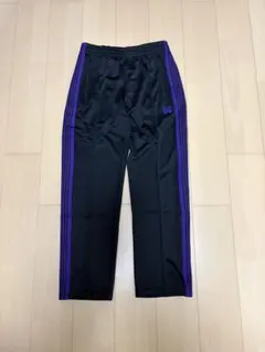 needles 19aw レザー トラックパンツ ナロー ブラック パープル L