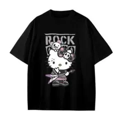 新品 Hello Kitty ロックスタイル Tシャツ男女兼用（S～XXXL）