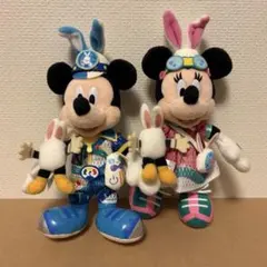 ★Disney／イースター★ 「ミッキー&ミニー ぬいぐるみバッジ（うさたま）」