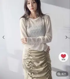 LOWRYS FARM ブラック 長袖 シアートップスFREEサイズ