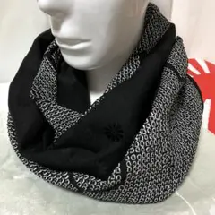 着物リメイクふわふわ手作りスヌード♥︎正絹絞り染黒S33