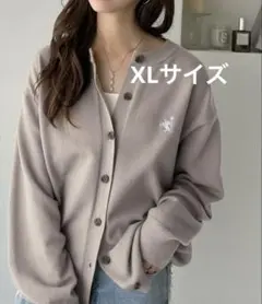 【最終値下】Java 配色刺繍カーディガン グレイッシュベージュ