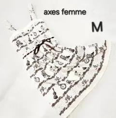 axes femme アンティーク 刺繍 レース 柄 ミニワンピース 白 M